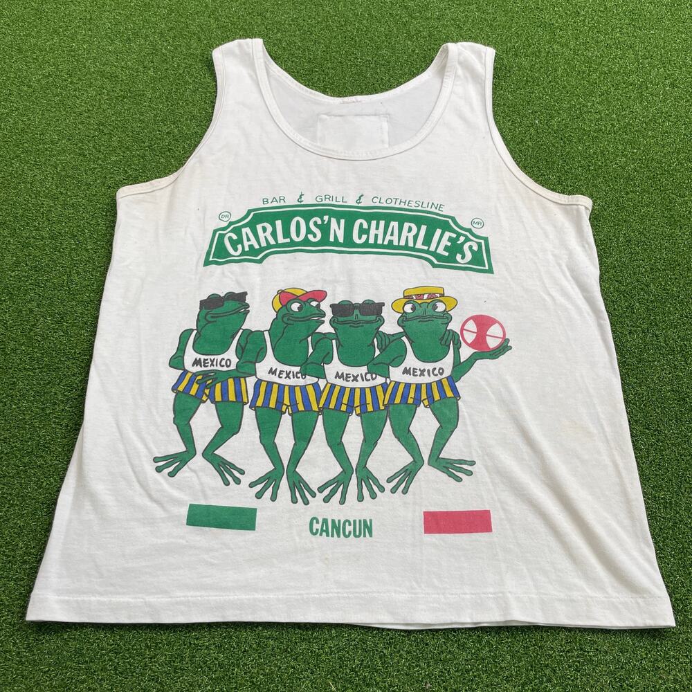 Vintage 90s Carlos'n Charlie's Cancun Tourist Souvenir Tank Top Sz L